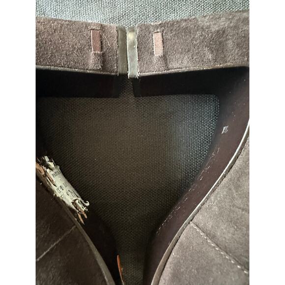 JACK ROGERS Chocolate Brown Suede Pumps Heels Size 8/9 stitched classy suede - Picture 7 of 16